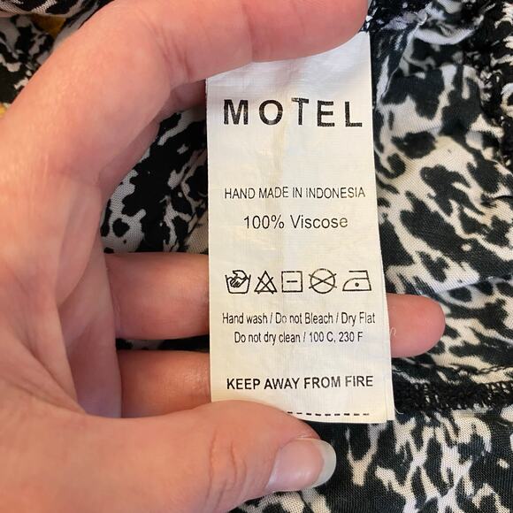 Motel Rocks Leopard Print Tie Back Halter Top Womens Size‎ XS Black White - Picture 6 of 8